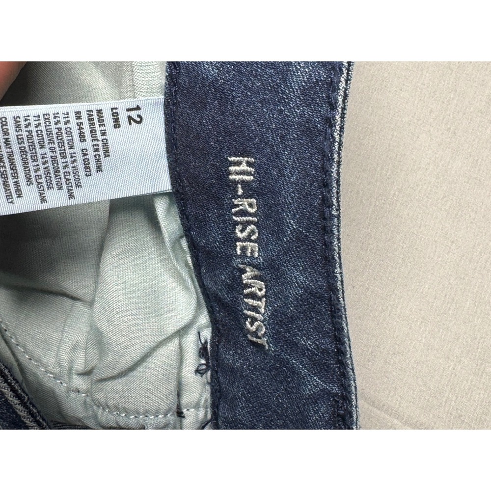 American Eagle Hi-Rise Artist Super Stretch Flare Jeans Blue 12 Long 8492-738 - Picture 3 of 9